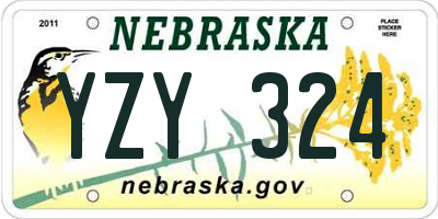 NE license plate YZY324