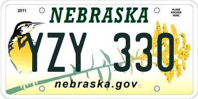 NE license plate YZY330