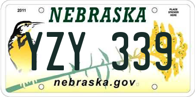 NE license plate YZY339