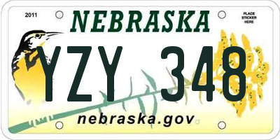 NE license plate YZY348