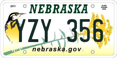 NE license plate YZY356