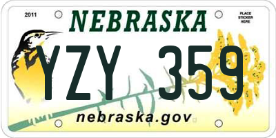 NE license plate YZY359