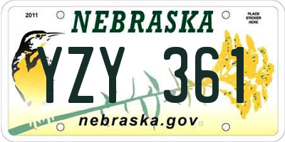 NE license plate YZY361