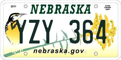 NE license plate YZY364