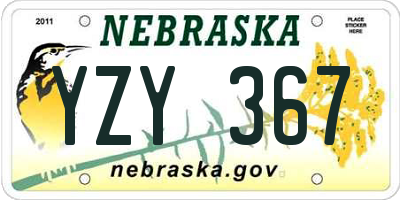 NE license plate YZY367