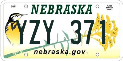 NE license plate YZY371