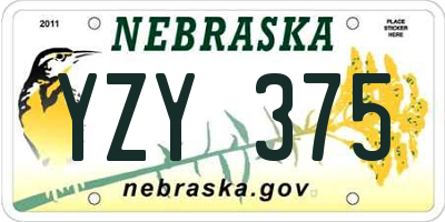 NE license plate YZY375