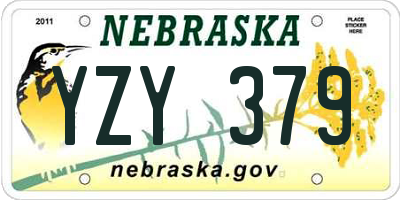 NE license plate YZY379