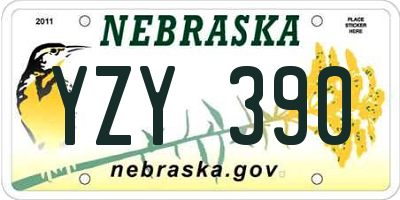 NE license plate YZY390