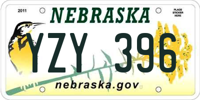 NE license plate YZY396