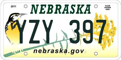 NE license plate YZY397