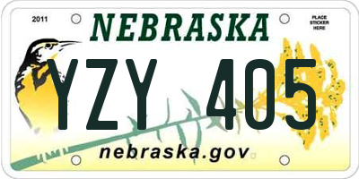 NE license plate YZY405