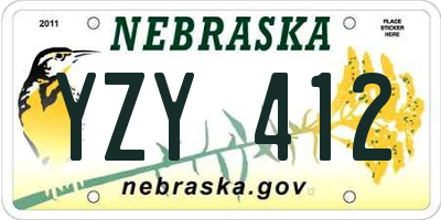 NE license plate YZY412