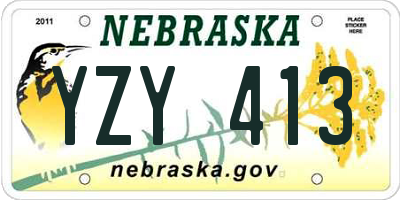 NE license plate YZY413