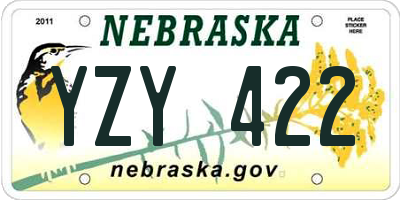 NE license plate YZY422