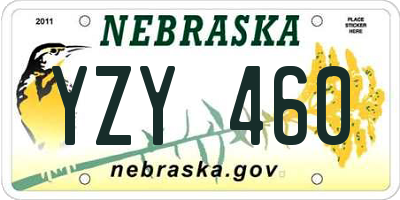 NE license plate YZY460