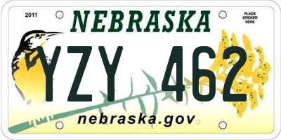 NE license plate YZY462