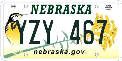 NE license plate YZY467