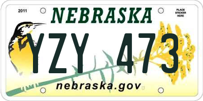 NE license plate YZY473
