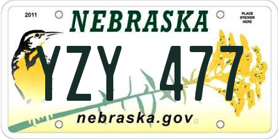 NE license plate YZY477