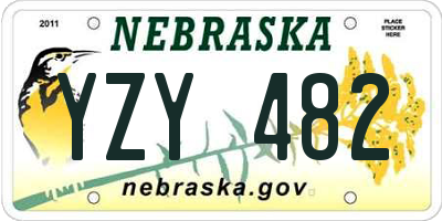 NE license plate YZY482