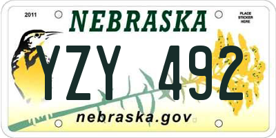 NE license plate YZY492