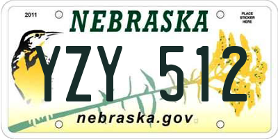 NE license plate YZY512
