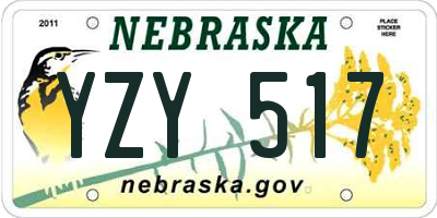 NE license plate YZY517