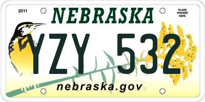 NE license plate YZY532