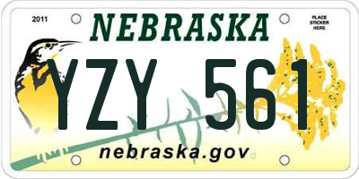 NE license plate YZY561