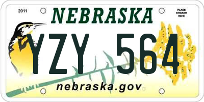 NE license plate YZY564