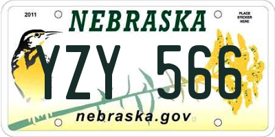 NE license plate YZY566