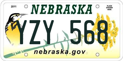 NE license plate YZY568