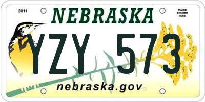 NE license plate YZY573