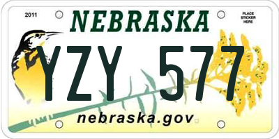 NE license plate YZY577