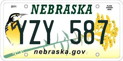 NE license plate YZY587