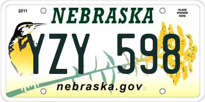 NE license plate YZY598