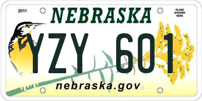 NE license plate YZY601