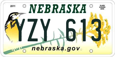 NE license plate YZY613