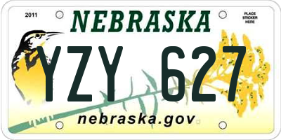 NE license plate YZY627