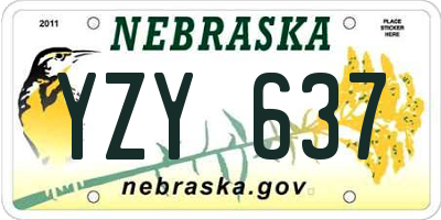 NE license plate YZY637