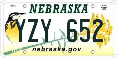 NE license plate YZY652