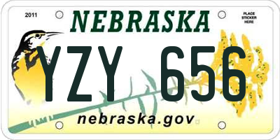 NE license plate YZY656