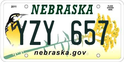 NE license plate YZY657