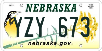 NE license plate YZY673