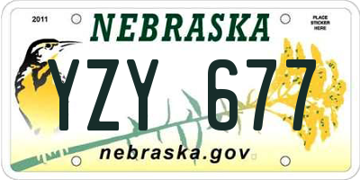 NE license plate YZY677