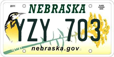 NE license plate YZY703
