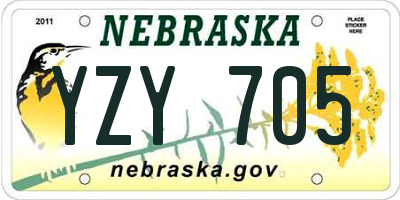 NE license plate YZY705