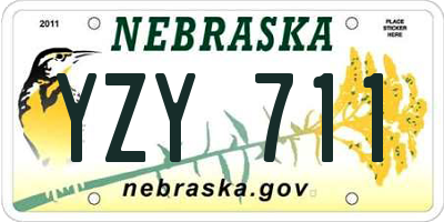 NE license plate YZY711
