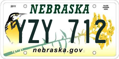 NE license plate YZY712